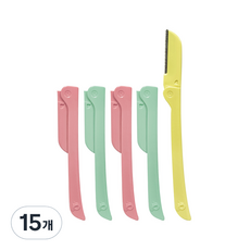 Dark Eye Darkness 修眉刀, 15個, 粉紅色, 粉紅色, 綠色, 綠色, 黃色