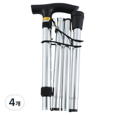 난리시스터즈 접이식 어르신 선물 지팡이 실버, 4개