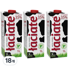 와치아테 멸균우유 3.5%, 1L, 18개
