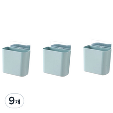 브리스크스타일 벽부착형 다용도 수납박스 주방 욕실소품 정리함 홀더, 민트, 9개