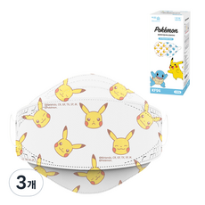 Eorinsum 寶可夢防塵口罩 KF94 XS號, 3盒, 皮卡丘, 30片