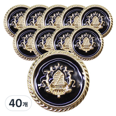 동대문단추왕 몽키 단추 13mm, 블랙G, 40개