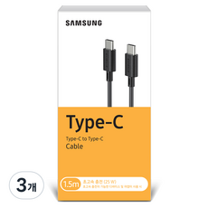 삼성전자 Type-C to Type-C 케이블 SS-CH6115B, 1.5m, 블랙, 3개