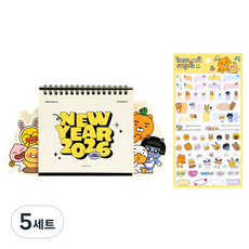 카카오프렌즈 2026년 형태 탁상 캘린더 + 데코 스티커 세트, 아이보리(달력), 5세트
