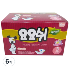 요요쉬 여아용 네츄럴 애견 기저귀, 초소형, 10개입, 6개