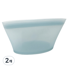 맘편안 실리콘 지퍼백 500ml, 소다블루, 2개