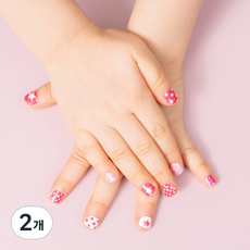 Bong Bong Friends Nail Friends Bong Bong 3~7歲兒童用黏貼式美甲, 亮片粉紅, 2個