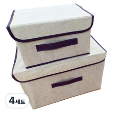 접이식 패브릭 소품정리 박스 2개 세트, 혼합색상, 4세트