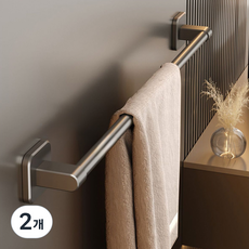 위드스타 무타공 욕실 수건걸이, 그레이, 2개