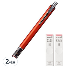 Uni 三菱 KURU TOGA Uni Advance Standard 自動鉛筆 紅色 M5-559 + 專用筆芯 B 2入套組, 0.5mm, 2套