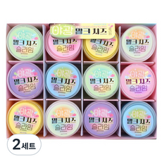 프랜즈 2000 야광 밀크 치즈 슬라임 6종 x 2p 세트, 2세트, 분홍, 노랑, 연두, 연보라, 흰색, 하늘색