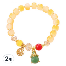 HOMESELL 開運手鍊 K3619 黃色 18cm, 2個