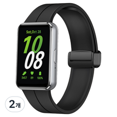 Watch Standard D型扣磁吸矽膠錶帶, 黑色, 2個