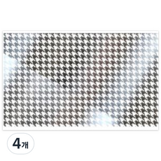 Witches Nail 水轉印貼紙, 千鳥格 銀色, 4個