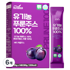 뉴트리너스 유기농 NFC 푸룬주스 100%, 280g, 6개