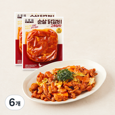 품애복 순살 닭갈비 고추장맛, 200g, 6개