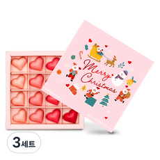 카카오리퍼블릭 크리스마스 에디션 스위트 하트 수제 초콜릿 4종 x 4p 선물세트 180g, 3세트