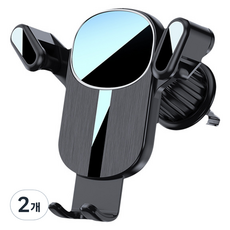 How's Room 出風口型重力式手機支架 10.6 x 10.6 x 11 cm HR14, 黑色, 2個