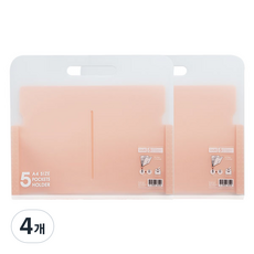 DONG-A 便攜式索引口袋文件夾 5層分類 A4, 珊瑚色, 4個