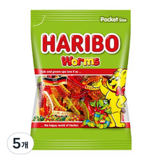 HARIBO 蚯蚓造型水果風味軟糖, 100g, 5個