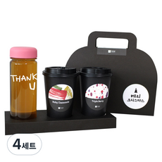 1AM 쥬뗌므 블랜딩 프리미엄 차세트, 분홍뚜껑보틀 + 스티커 THANK U + 루비 캐모마일 3p + 트리플 베리 3p + 패키지 블랙 메리크리스마스, 4세트