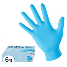 크린스킨 센스 일회용 고무장갑 S, 6개