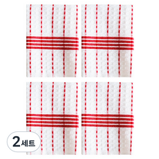 Theia 日式純棉廚房抹布 4入組 A 酒紅色, 2套