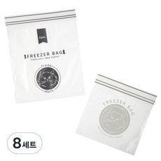 니토리 더블 지퍼백 나의 고양이 S 20p + M 20p 세트, 혼합, 8세트