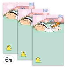 플라잉웨일즈 짱구는 못말려 데일리 메모패드 80 x 130 mm, 목욕, 50매, 6개