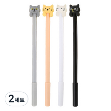 All-Sell 可愛貓咪角色原子筆4件組 0.5mm, 混合色, 2套