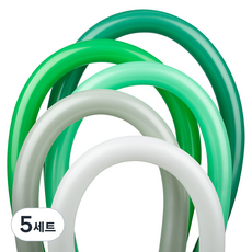 셈퍼텍스 요술풍선 5종 x 8p 세트 260s, 화이트, 파스텔더스크로럴그린, 그린, 삼록그린, 포레스트그린, 5세트