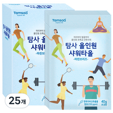 탐사 올인원 샤워타올, 마린브리즈, 1개입, 25개