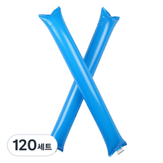 文具談 彩色長條氣球 棒球場加油棒 2入, 120套, 藍色