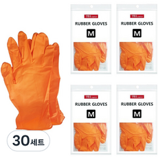 생활을그리다 니트릴 고무장갑 양손 세트, 오렌지, 중(M), 30세트