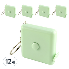 탑피아 자동 미니 사각형 소프트 줄자 녹색, 12개, 60cm