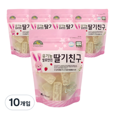 오가닉스토리 유기농 쌀로만든 과자스틱, 딸기, 40g, 10개