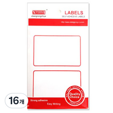 블루마토 사각 라벨 스티커 14, 빨강, 10개입, 16개