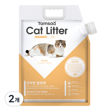 탐사 캐나다산 벤토나이트 고양이 모래 고운입자형, 8L, 2개, 무향