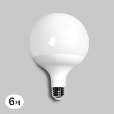 KDT LED 롱타입 볼전구 12W G95, 주백색, 6개