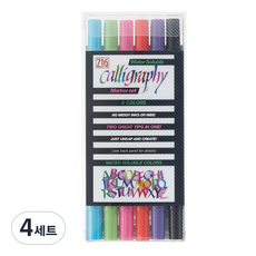 ZIG 쿠레타케 캘리그라피펜 6종세트 TC-3100, 혼합색상, 4세트