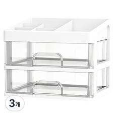 Kohimo多功能抽屜型書桌收納盒 3層 4W228, 2層透明, 3個