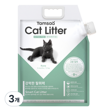 탐사 캐나다산 벤토나이트 고양이 모래 고운입자형, 8kg, 3개, 베이비파우더향