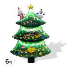 아나그램 산타와 눈사람 트리 은박풍선, 혼합색상, 6개