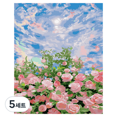 플레이어바웃 DIY 유화 그림그리기 세트 40 x 50 cm, 하늘빛 장미(GX45639), 5세트