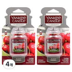 YANKee CANDLe Car Jar Ultimate 車用芳香劑, 4個, 黑櫻桃