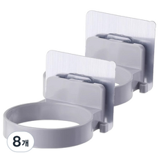 모바이브 무타공 튼튼한 드라이기 걸이 8.9 x 5 cm, 그레이, 8개