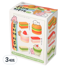 조선문방구 냠냠 무지개 지우개 3종 x 4p 세트, 혼합색상, 3세트