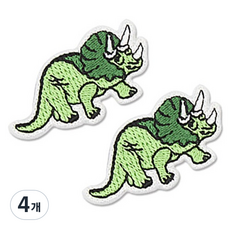 Button King 東大門鈕扣王 熱燙式刺繡動物三角龍布貼, 4個, 混合色