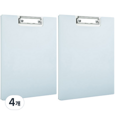 deLi 得力 封面固定板夾口袋文件夾 A4, 粉藍色, 4個