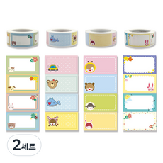 Inp 便條紙捲 四角貼紙 2.5 x 4.5 cm 250張 x 4款套組, 2套
